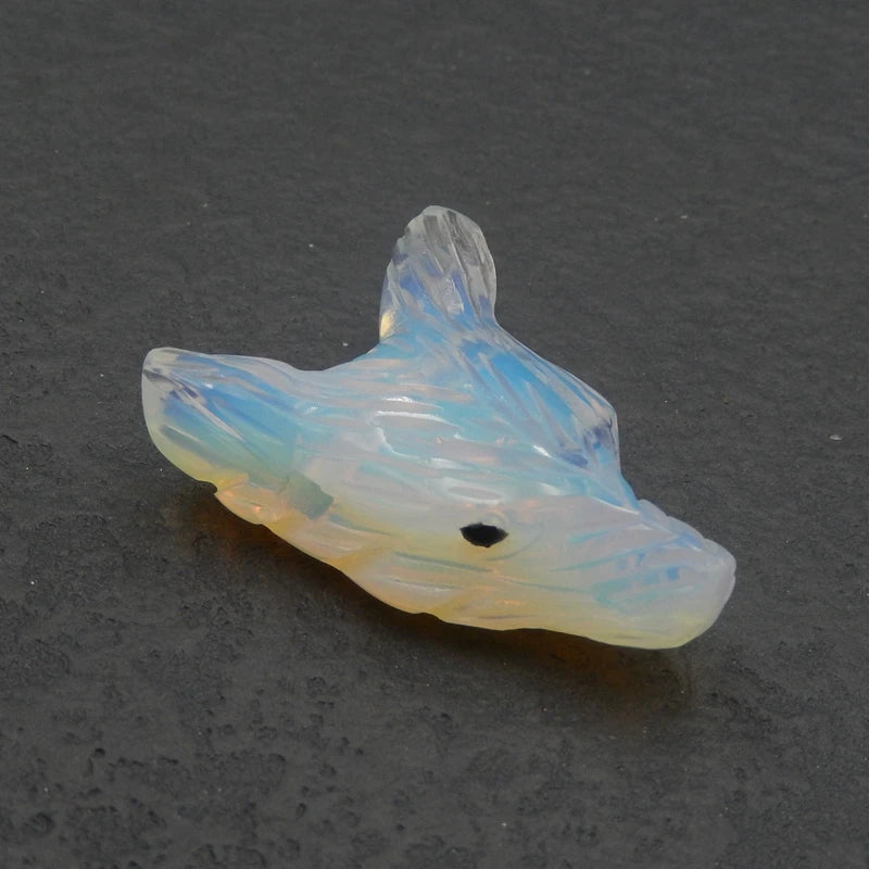 Opalite Wolf Head Pendant for Necklace