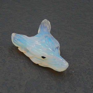 Opalite Wolf Head Pendant for Necklace
