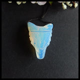 Opalite Wolf Head Pendant for DIY Necklace, 43x30x14mm