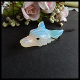 Opalite Wolf Head Pendant for DIY Necklace, 43x30x14mm