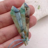 Chrysocolla Labradorite Woman Earring 47x12x55mm