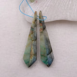 Chrysocolla Labradorite Woman Earring 47x12x55mm