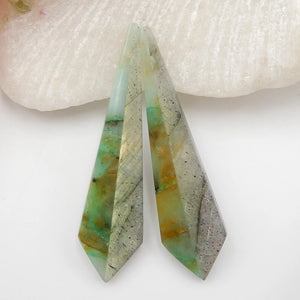 Chrysocolla with Labradorite Woman Earring 48x12x5mm