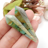 Chrysocolla with Labradorite Woman Earring 48x12x5mm