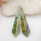 Chrysocolla with Labradorite Woman Earring 48x12x5mm