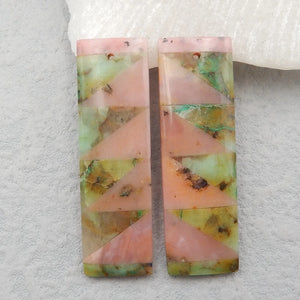 Chrysocolla Pink Opal Woman Earring 45x14x5mm