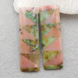 Chrysocolla Pink Opal Woman Earring 45x14x5mm
