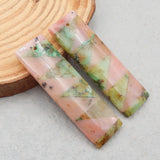 Chrysocolla Pink Opal Woman Earring 45x14x5mm