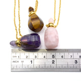 Gemstone Perfume Bottle Necklace