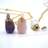 Gemstone Perfume Bottle Necklace