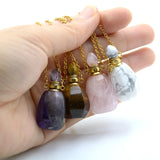 Gemstone Perfume Bottle Necklace