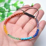 Chakra Hologram Bracelet Natural Gemstone Beads Party Gift