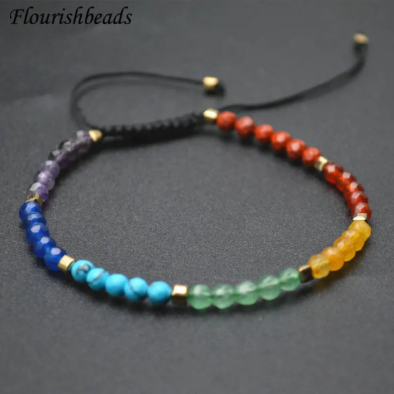 Chakra Hologram Bracelet Natural Gemstone Beads Party Gift