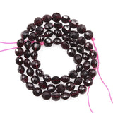Garnet Beads Faceted Flat Round Rondelle 2-6mm DIY Jewelry Making