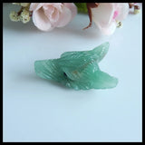Green Aventurine Wolf Head Pendant for Jewelry Making