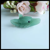 Green Aventurine Wolf Head Pendant for Jewelry Making
