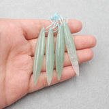 Green Aventurine Woman Long Earrings 53x8x4mm