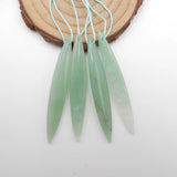 Green Aventurine Woman Long Earrings 53x8x4mm