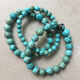Green Turquoise Stone Beads 4-12MM Bracelet for DIY Jewelry Making