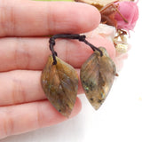 Labradorite Hand Carved Leaves Women Earrings