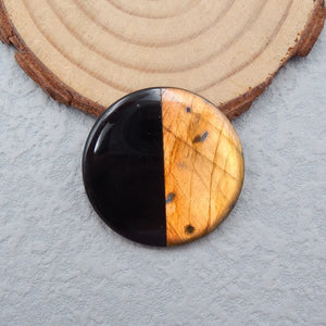 Labradorite Obsidian Gemstone Beads Intarsia Earrings Set