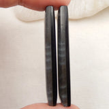 Labradorite & Obsidian Intarsia Earrings Set