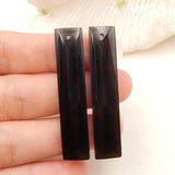Labradorite & Obsidian Intarsia Earrings Set