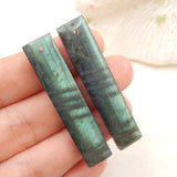 Labradorite & Obsidian Intarsia Earrings Set