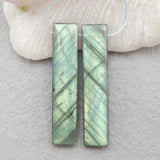 Labradorite and Obsidian Gemstone Intarsia Earrings Set