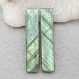 Labradorite and Obsidian Gemstone Intarsia Earrings Set