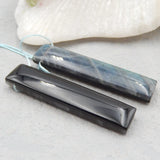 Labradorite and Obsidian Gemstone Intarsia Earrings Set
