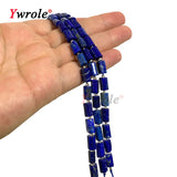 Lapis Lazuli Faceted Cylinder Loose Stone Beads for Jewelry Making