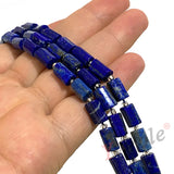 Lapis Lazuli Faceted Cylinder Loose Stone Beads for Jewelry Making