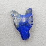Hand-Cut Lapis Lazuli Wolf Head Pendant