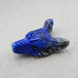 Hand-Cut Lapis Lazuli Wolf Head Pendant