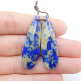 Lapis Lazuli Woman Earrings Beads Set 36x11x5mm