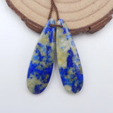 Lapis Lazuli Woman Earrings Beads Set 36x11x5mm