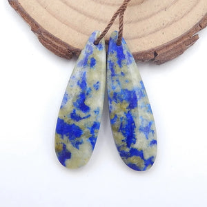 Lapis Lazuli Woman Earrings Beads Set 36x11x5mm