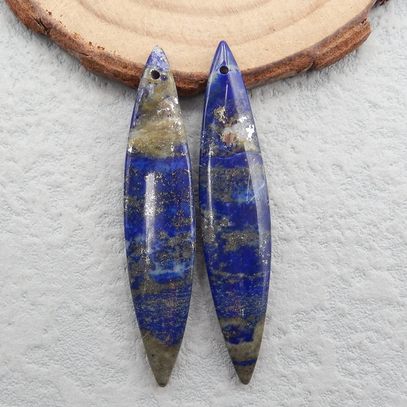 Lapis Lazuli Woman Earrings Bead Fashion Jewelry 49x10x5mm