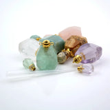 Gemstone Medicine Vial Perfume Bottle Pendant Fluorites Amethyst Necklace