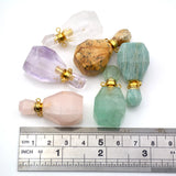 Gemstone Medicine Vial Perfume Bottle Pendant Fluorites Amethyst Necklace