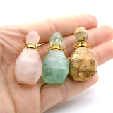 Gemstone Medicine Vial Perfume Bottle Pendant Fluorites Amethyst Necklace