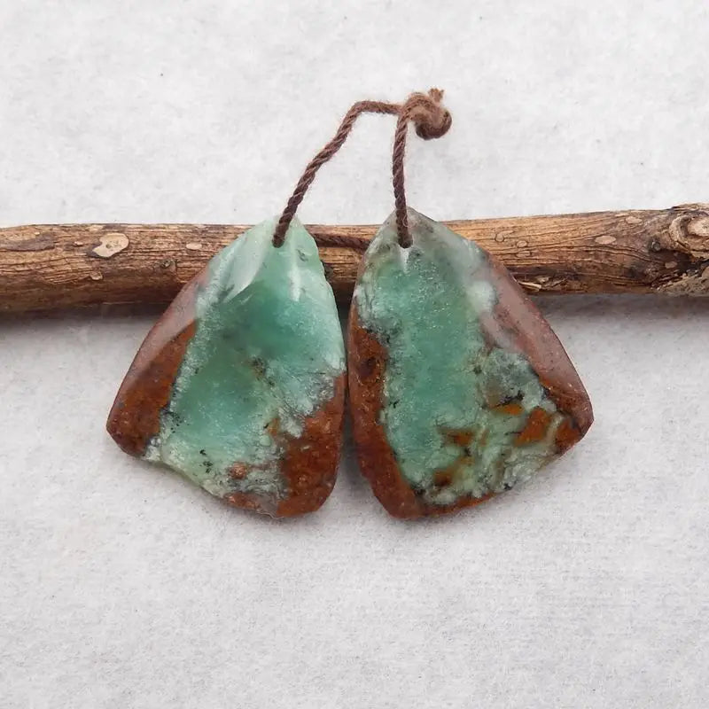 Chrysoprase Nugget Earring Beads 28x22mm