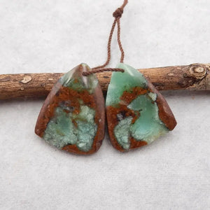 Chrysoprase Nugget Earring Beads 28x22mm