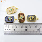 Gemstone Pendant Plated Crystal Flower Charm Metal Pendant for Necklace Making