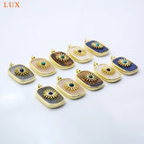 Gemstone Pendant Plated Crystal Flower Charm Metal Pendant for Necklace Making