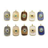Gemstone Pendant Plated Crystal Flower Charm Metal Pendant for Necklace Making