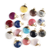 Gemstone Pendants Plated Lapis Agate Charms for Jewelry Making