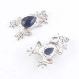 Frog Shape Gemstone Pendant Necklace Water Drop Stone Beads Chain TBN496
