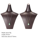 Gemstone Perfume Bottle Necklace Essential Oil Diffuser Pendant for Women